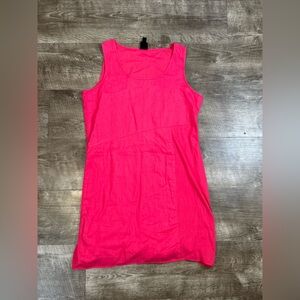 BLU CLOTHING WOMENS PINK 100% LINEN DRESS SIZE SMALL